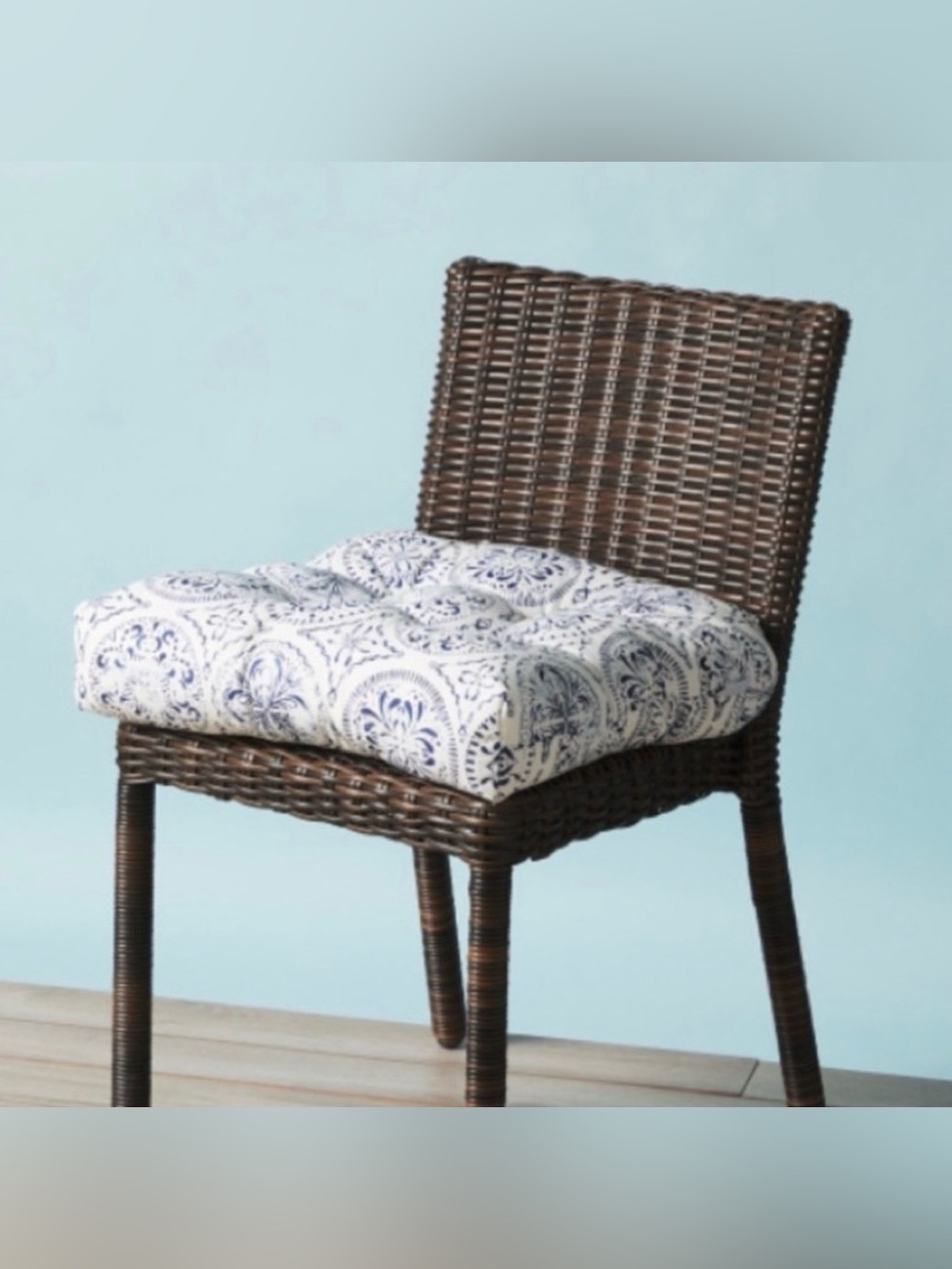 NEW x2 Tommy Bahama Blue Medallion Outdoor Indoor Seat Cushion Set Coastal 20”